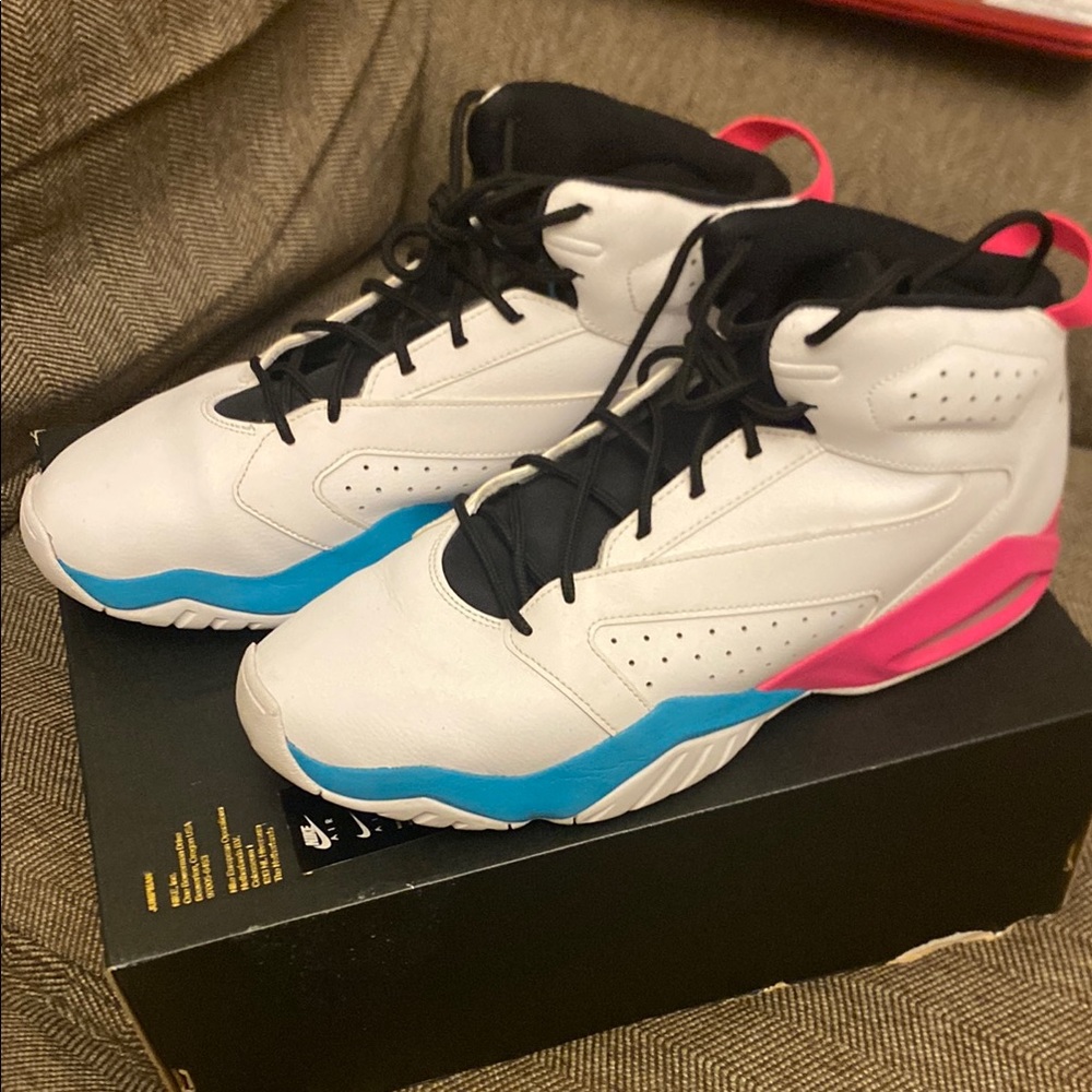 Jordan Athletic Shoes - White, Pink, Blue